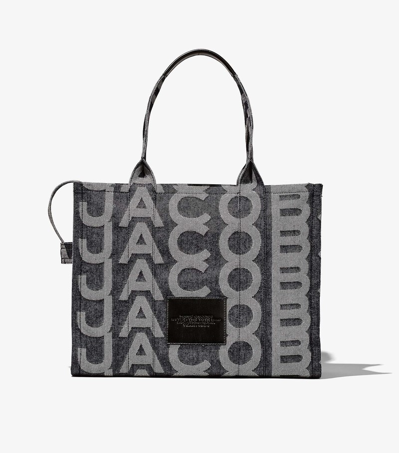 Women's Marc Jacobs Monogram Denim Large Tote Bags Grey | UAE-149760