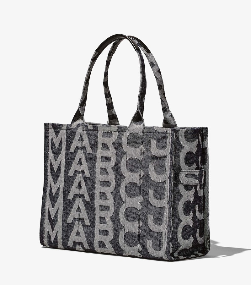 Women's Marc Jacobs Monogram Denim Large Tote Bags Grey | UAE-149760