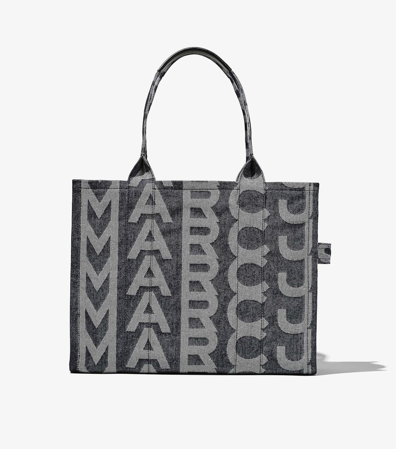 Women\'s Marc Jacobs Monogram Denim Large Tote Bags Grey | UAE-149760