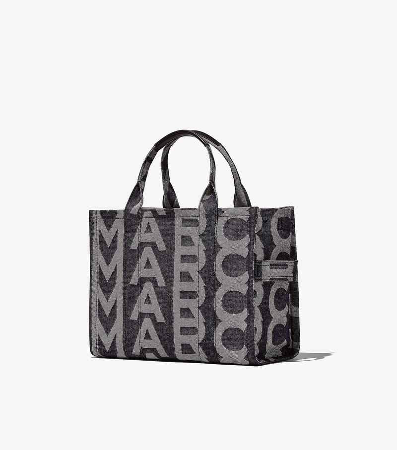 Women's Marc Jacobs Monogram Denim Medium Tote Bags Grey | UAE-074526