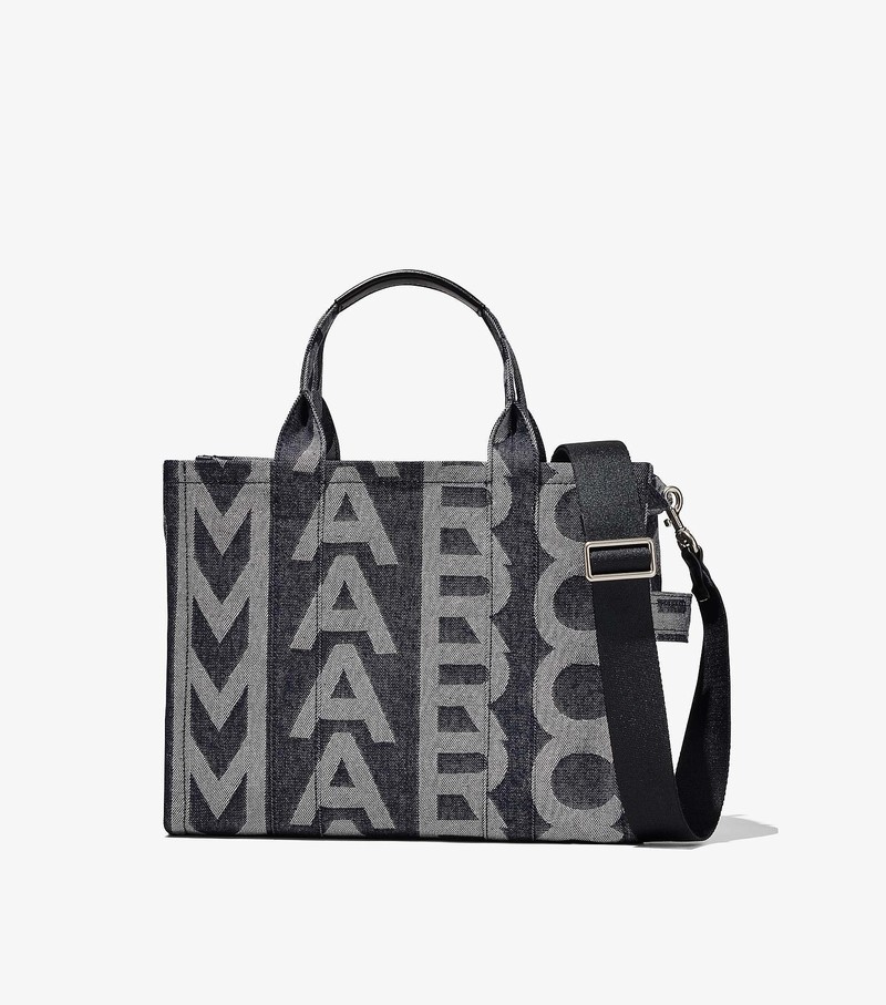 Women\'s Marc Jacobs Monogram Denim Medium Tote Bags Grey | UAE-074526