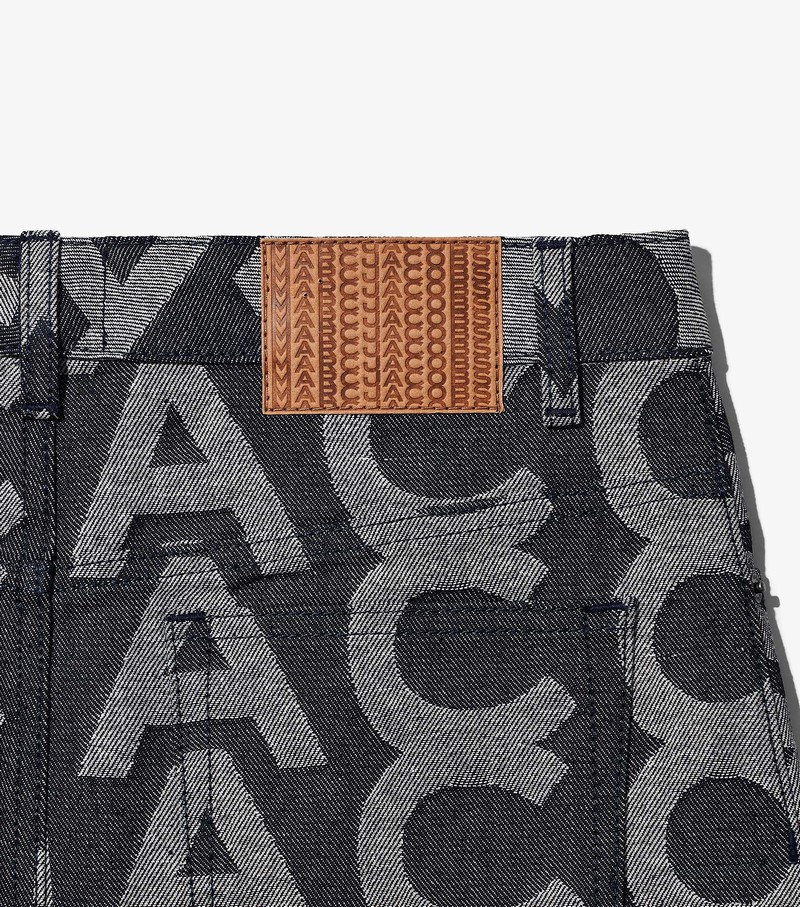 Women's Marc Jacobs Monogram Denim Mini Skirts Black / Grey | UAE-059724