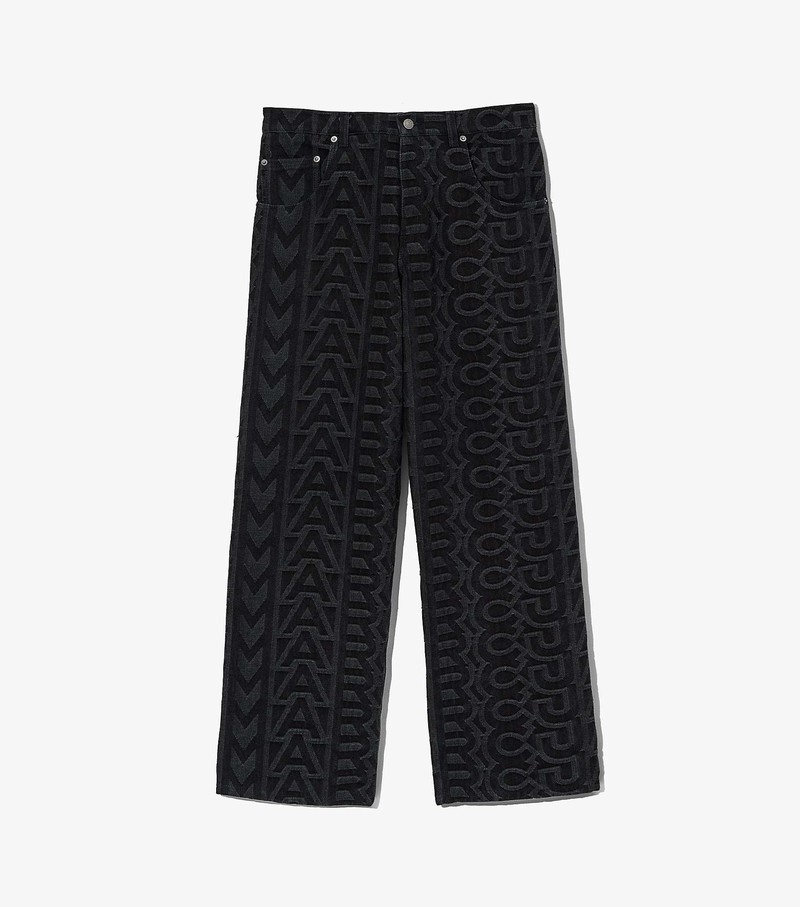 Women\'s Marc Jacobs Monogram Denim Pants Black | UAE-263094