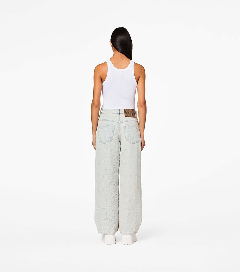 Women's Marc Jacobs Monogram Denim Pants White | UAE-754290