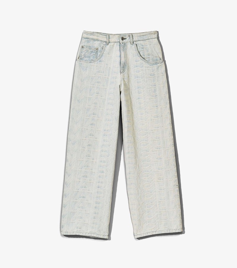 Women\'s Marc Jacobs Monogram Denim Pants White | UAE-754290