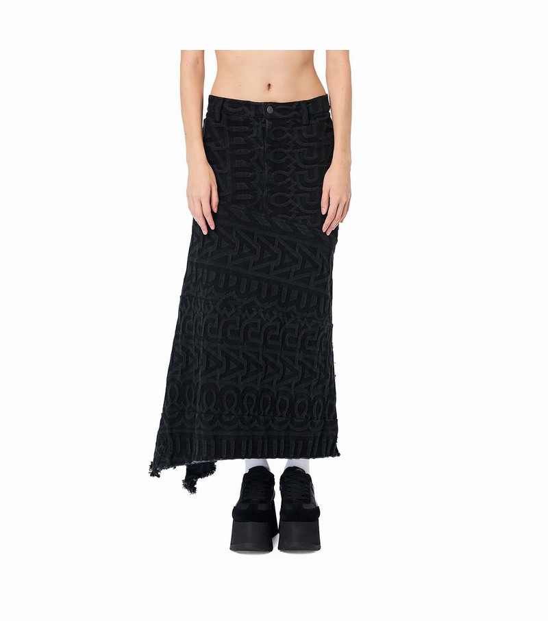 Women's Marc Jacobs Monogram Denim Skirts Black | UAE-018926