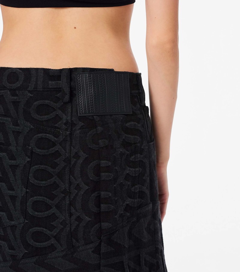 Women's Marc Jacobs Monogram Denim Skirts Black | UAE-018926