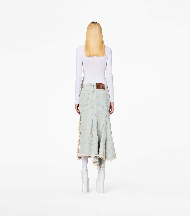 Women's Marc Jacobs Monogram Denim Skirts White | UAE-204395