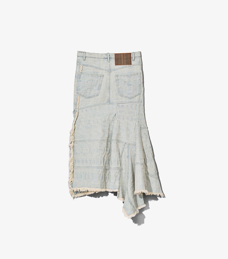 Women's Marc Jacobs Monogram Denim Skirts White | UAE-204395