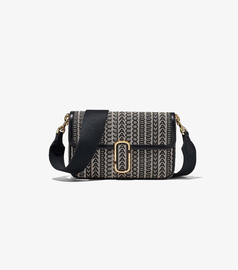 Women's Marc Jacobs Monogram J Marc Shoulder Bags Black / White | UAE-178634