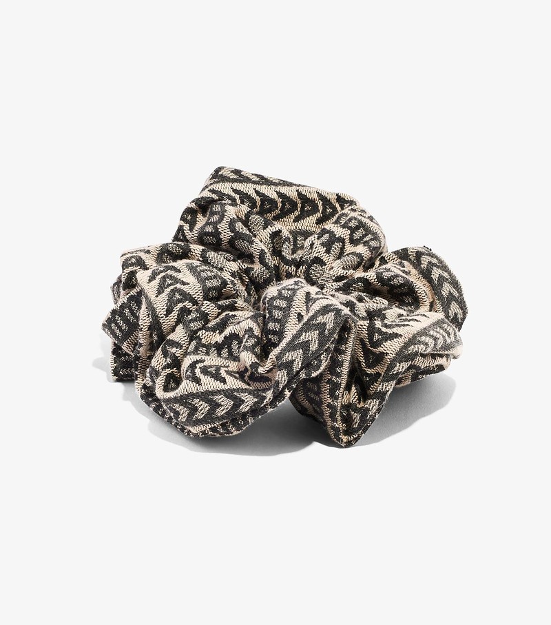 Women\'s Marc Jacobs Monogram Jacquard Scrunchie Hair Accessories Beige / Black | UAE-146093