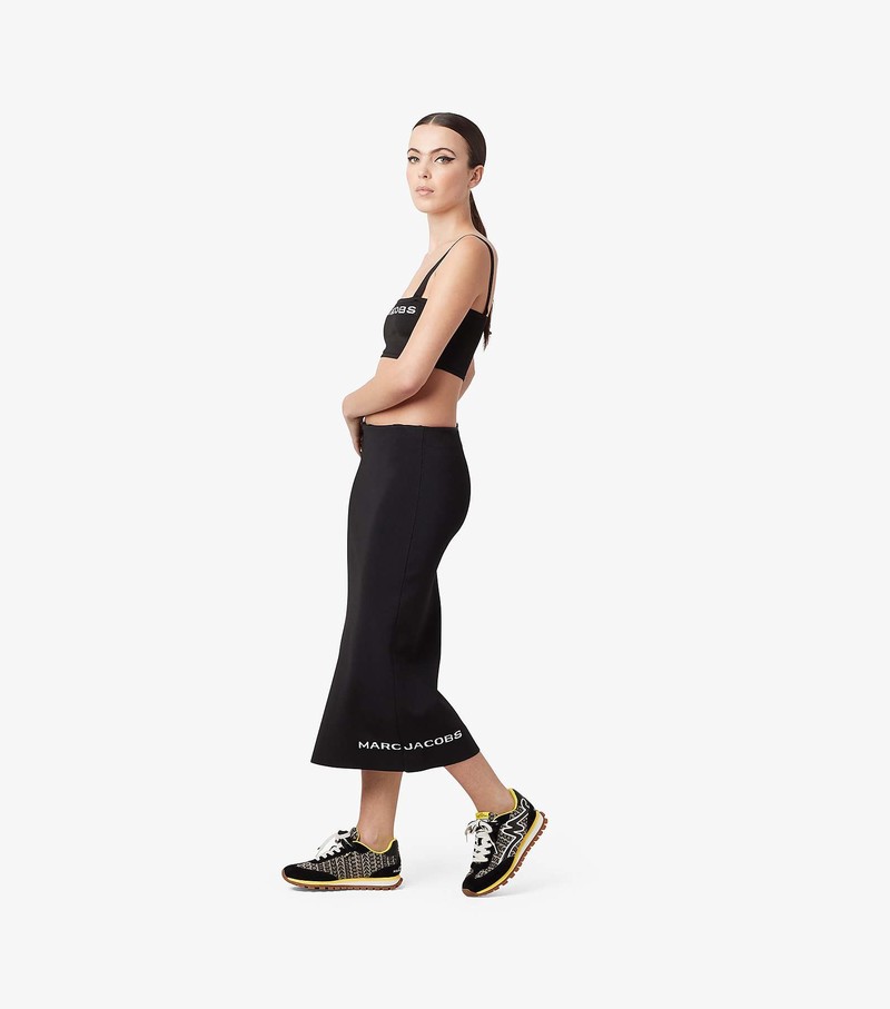 Women's Marc Jacobs Monogram Jogger Sneakers Black / Yellow | UAE-703624