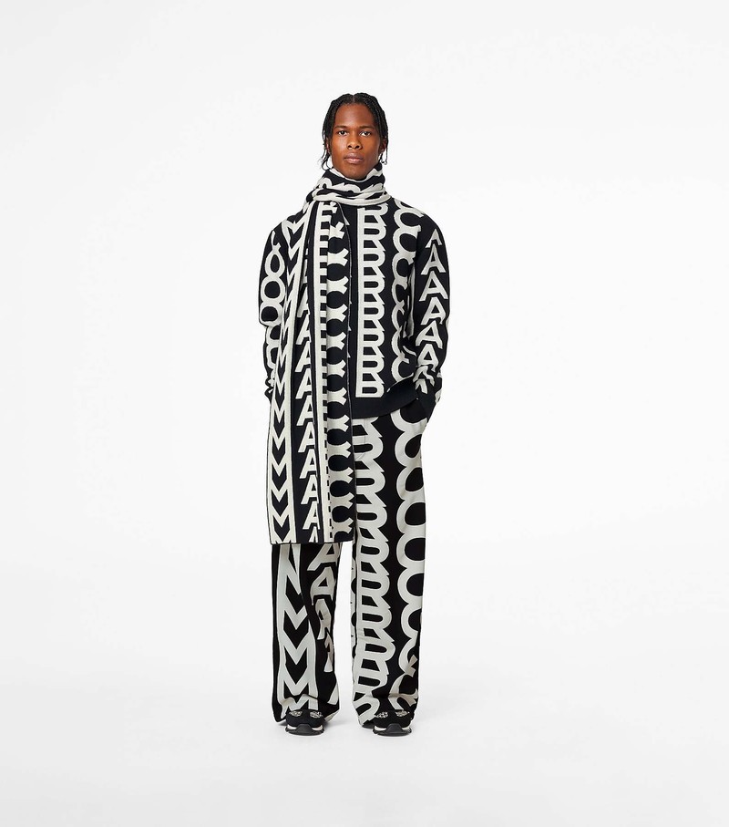 Women's Marc Jacobs Monogram Knit Scarves Black / White | UAE-658320