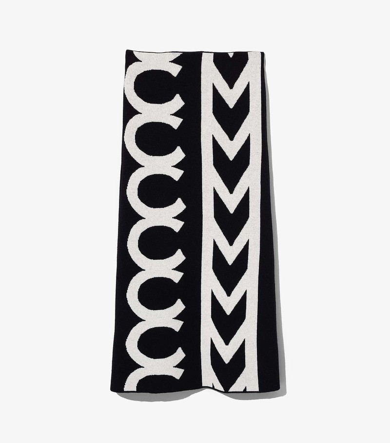 Women's Marc Jacobs Monogram Knit Tube Skirts Black / White | UAE-840935