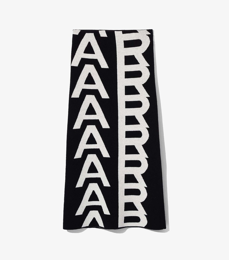 Women\'s Marc Jacobs Monogram Knit Tube Skirts Black / White | UAE-840935