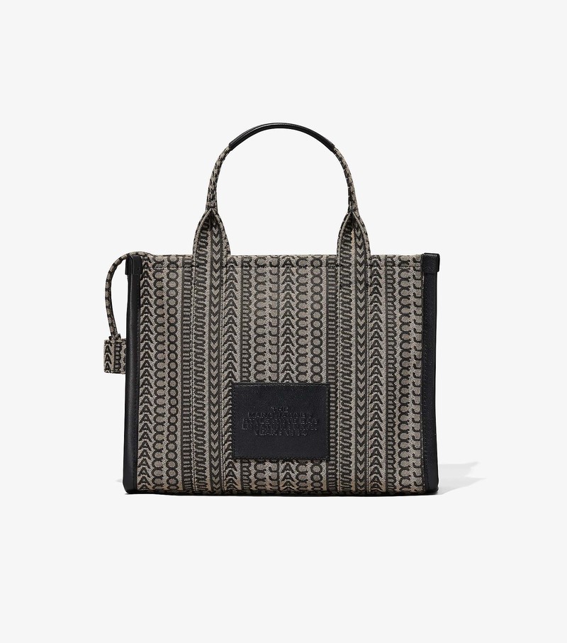 Women's Marc Jacobs Monogram Medium Tote Bags Black / Grey | UAE-213690