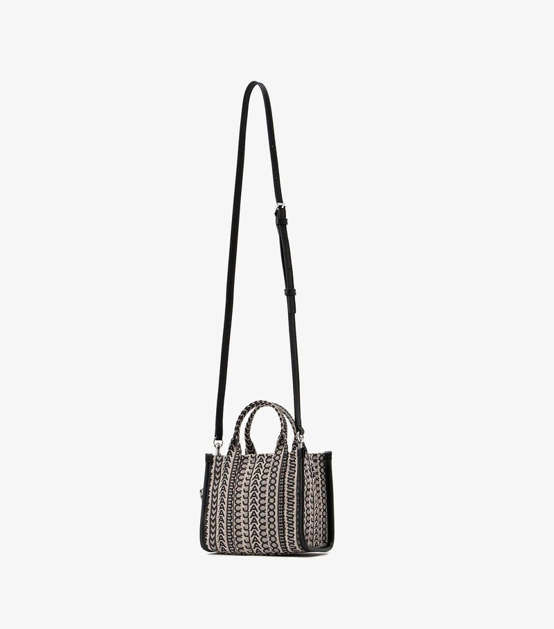 Women's Marc Jacobs Monogram Micro Tote Mini Bags Black / White | UAE-291846