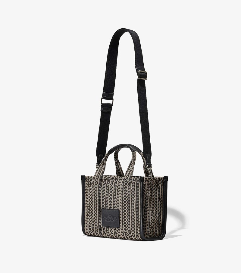 Women's Marc Jacobs Monogram Mini Tote Bags Black / Grey | UAE-267084