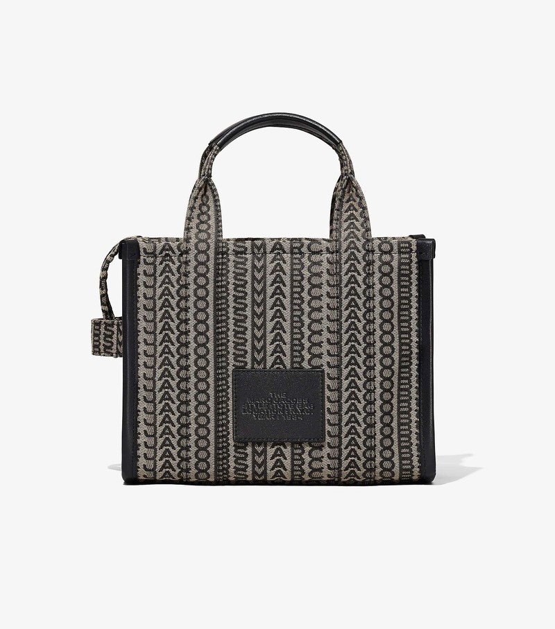 Women's Marc Jacobs Monogram Mini Tote Bags Black / Grey | UAE-267084