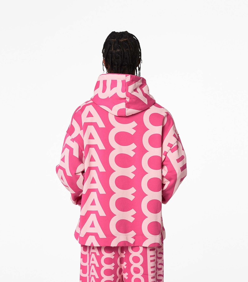 Women's Marc Jacobs Monogram Oversized Hoodie Pink / White | UAE-129876