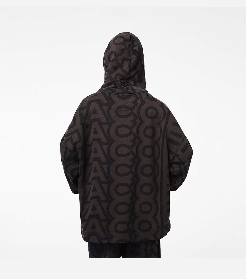 Women's Marc Jacobs Monogram Oversized Hoodie Black / Grey | UAE-467583