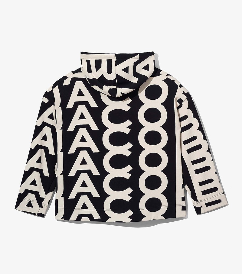 Women's Marc Jacobs Monogram Oversized Hoodie Black / White | UAE-789035