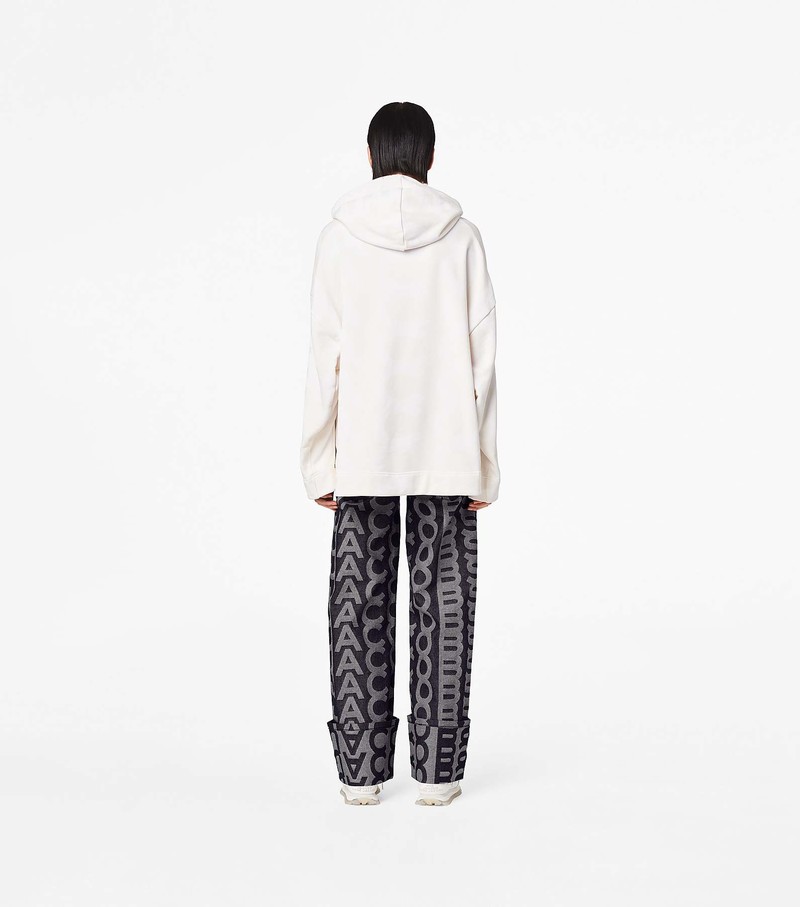 Women's Marc Jacobs Monogram Oversized Hoodie White | UAE-982631