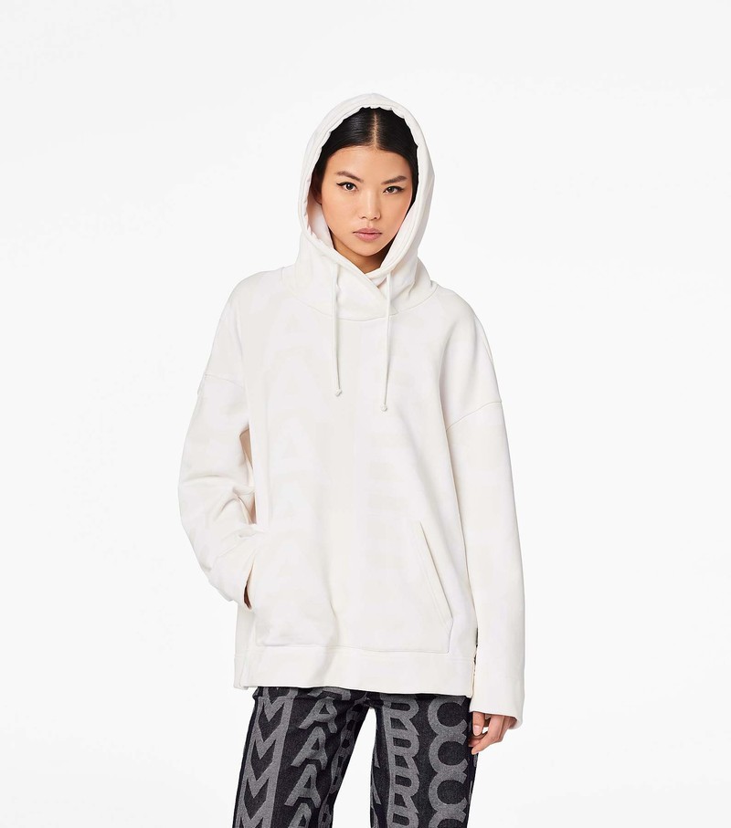 Women's Marc Jacobs Monogram Oversized Hoodie White | UAE-982631