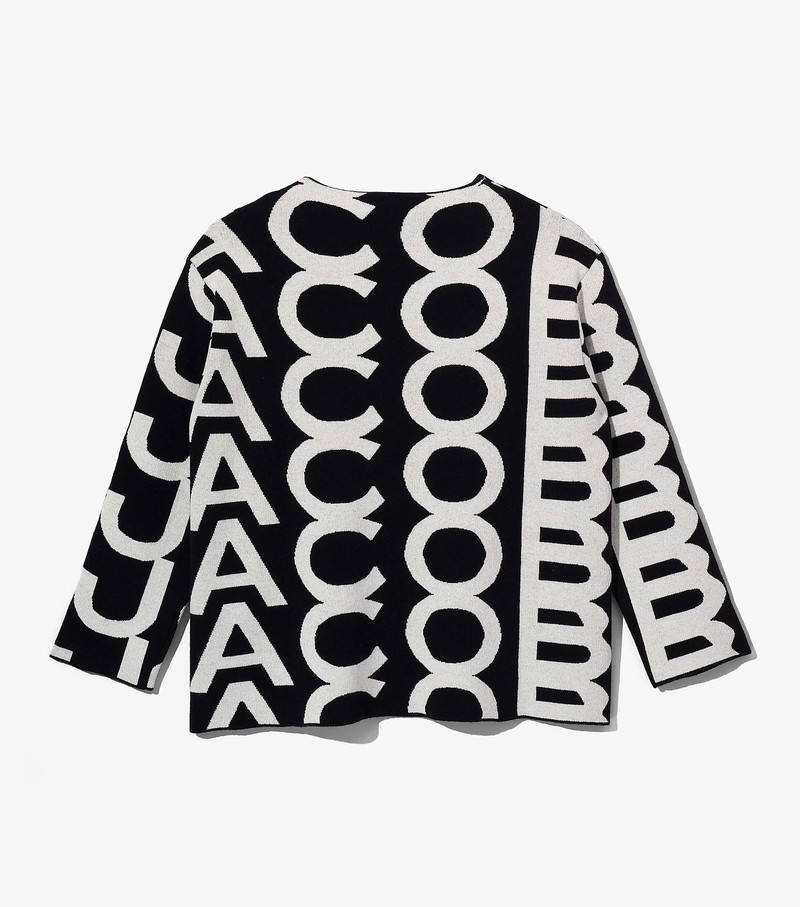 Women's Marc Jacobs Monogram Oversized Knit Jumper Sweater Black / White | UAE-128064