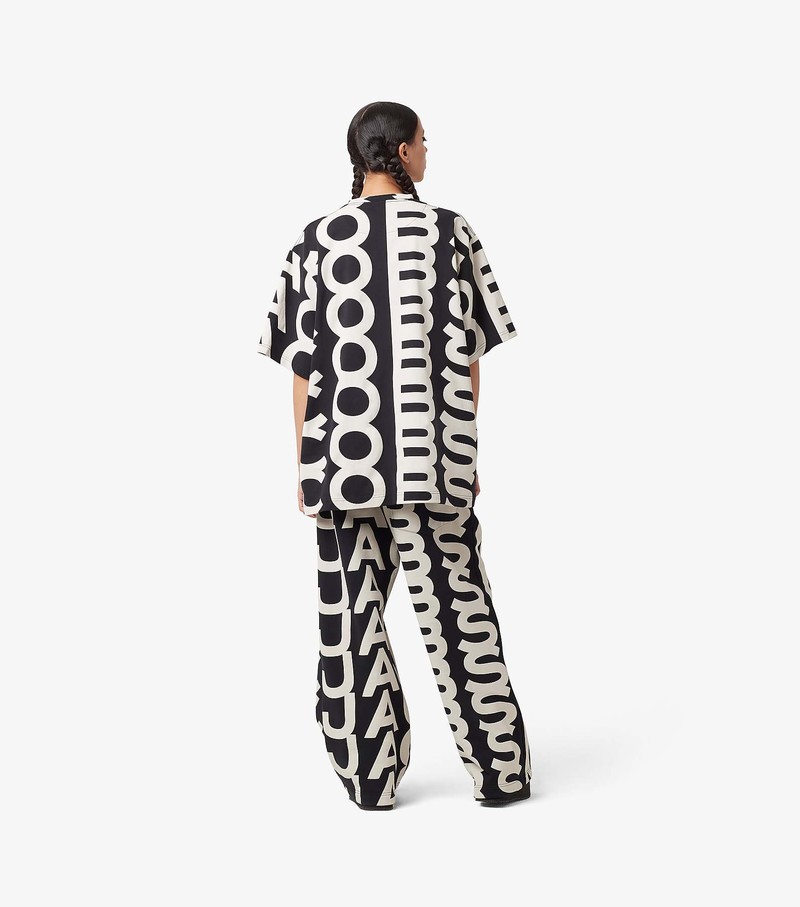 Women's Marc Jacobs Monogram Oversized Sweatpants Black / White | UAE-401762