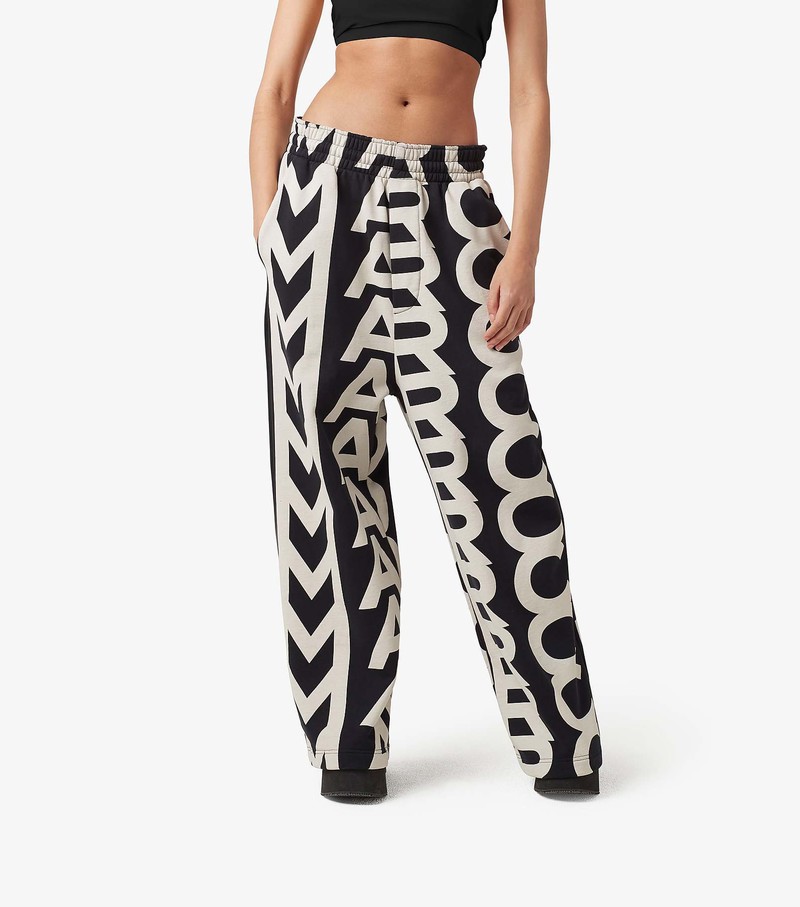 Women's Marc Jacobs Monogram Oversized Sweatpants Black / White | UAE-401762