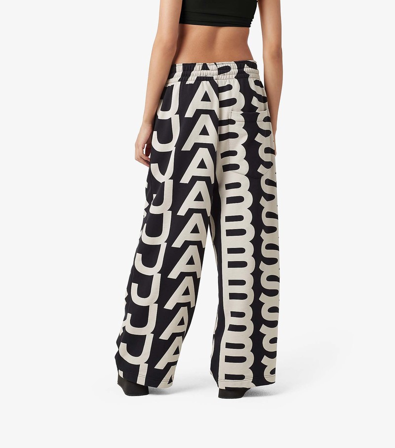 Women's Marc Jacobs Monogram Oversized Sweatpants Black / White | UAE-401762