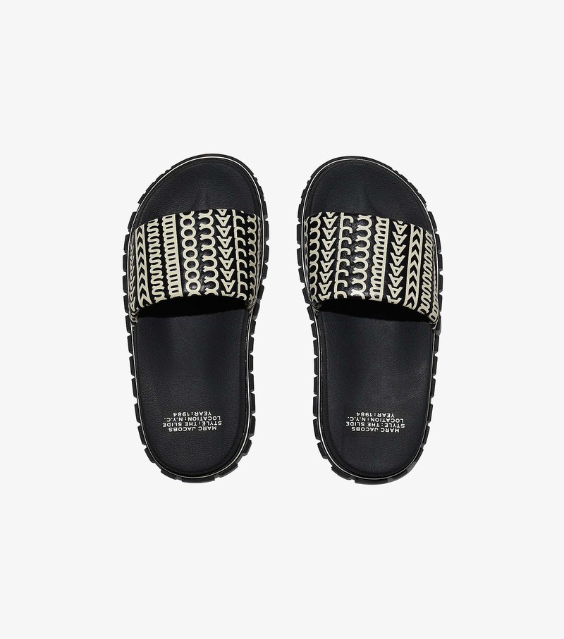 Women's Marc Jacobs Monogram Sandals Black / White | UAE-384610