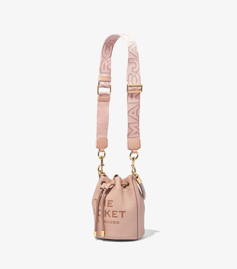 Women's Marc Jacobs Outline Logo Webbing Strap Bag Accessories Pink | UAE-678039