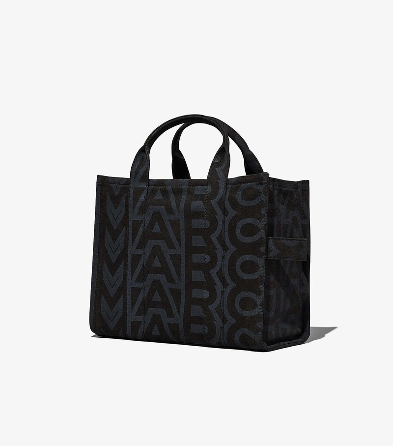 Women's Marc Jacobs Outline Monogram Medium Tote Bags Black | UAE-416530