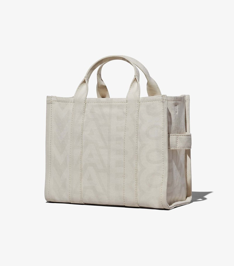 Women's Marc Jacobs Outline Monogram Medium Tote Bags White | UAE-983251