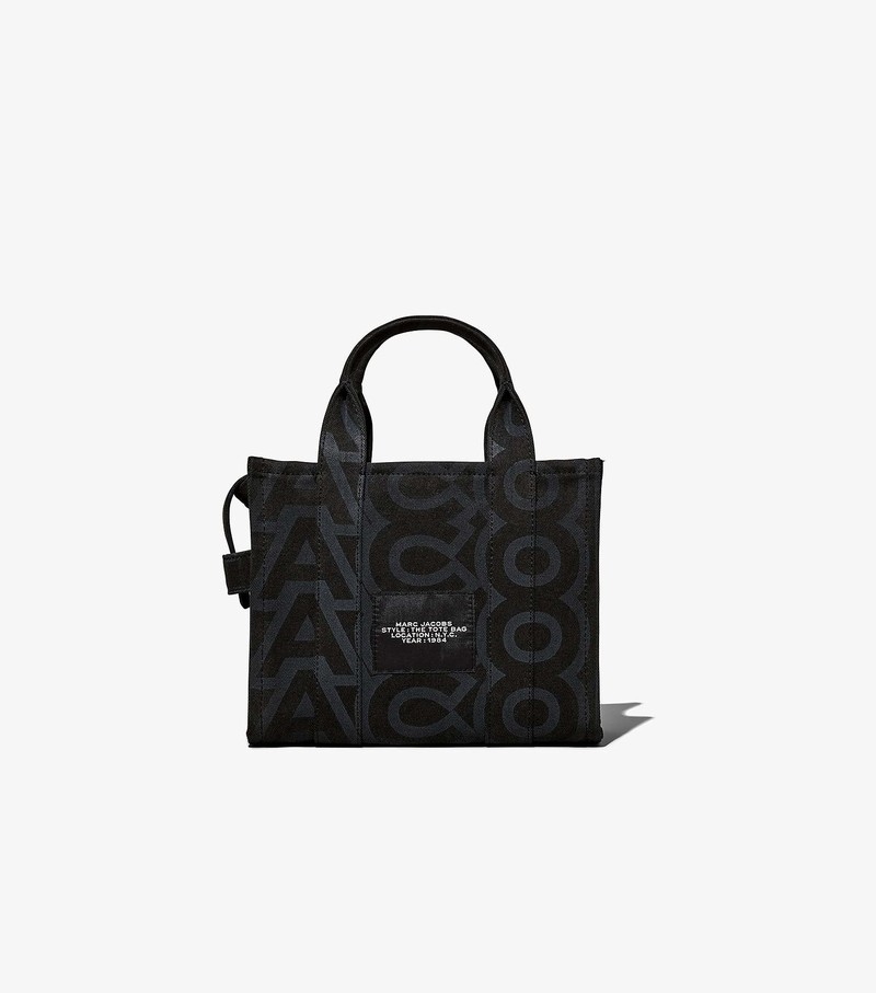 Women's Marc Jacobs Outline Monogram Mini Tote Bags Black | UAE-902843