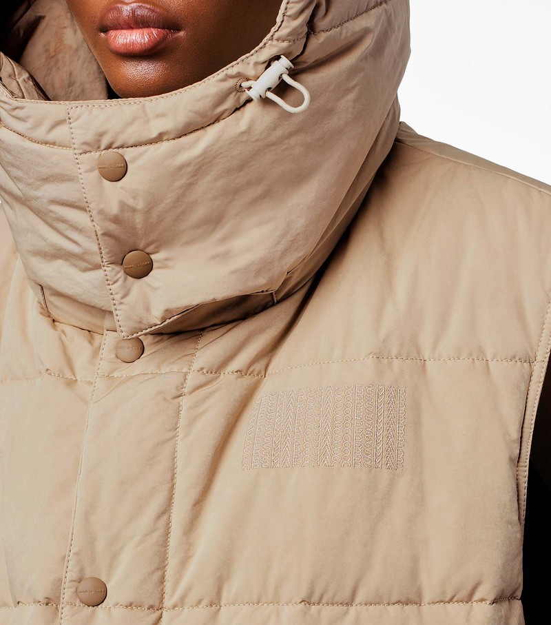 Women's Marc Jacobs Oversized Puffer Vest Beige | UAE-023514