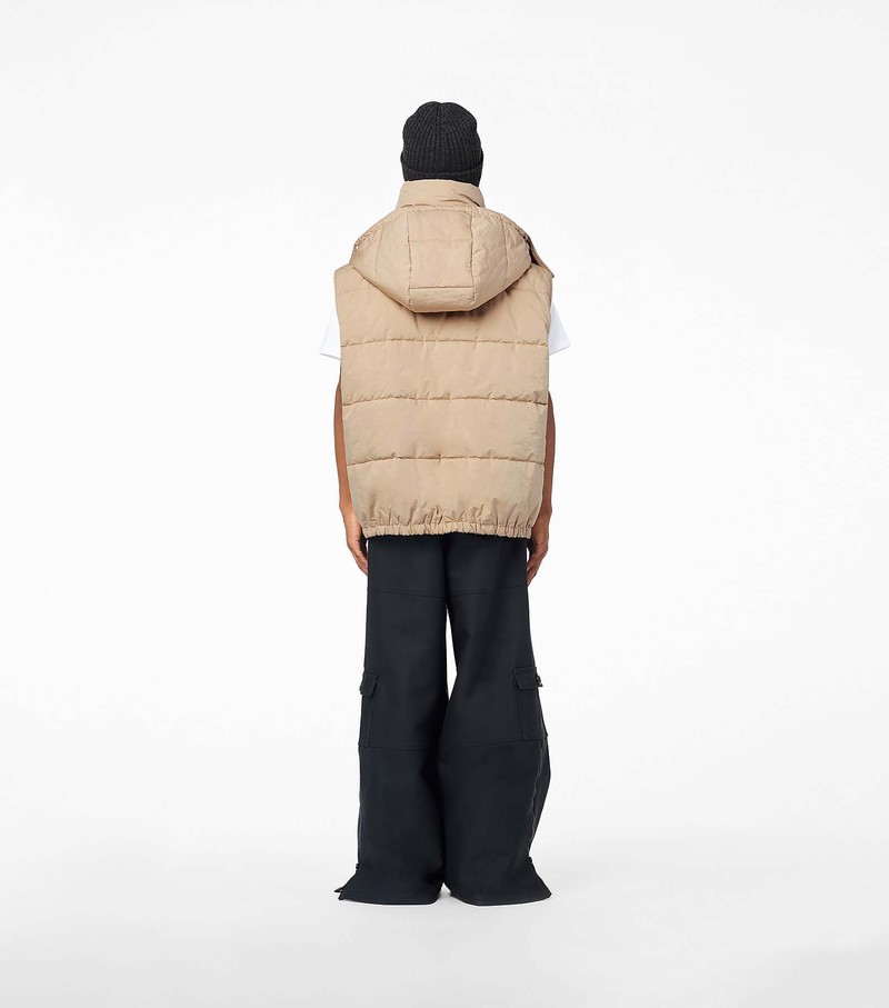 Women's Marc Jacobs Oversized Puffer Vest Beige | UAE-023514