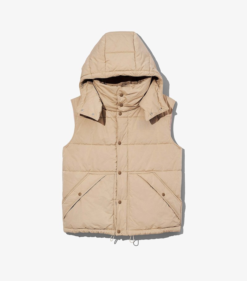 Women\'s Marc Jacobs Oversized Puffer Vest Beige | UAE-023514