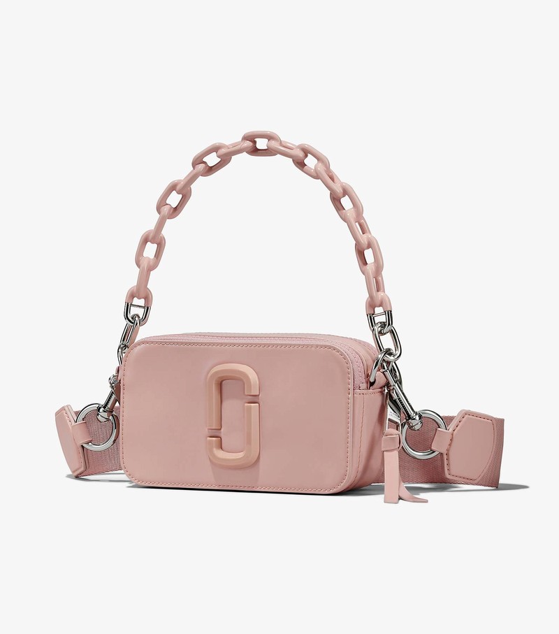 Women's Marc Jacobs Patent Leather Snapshot Crossbody Bags Pink | UAE-438051