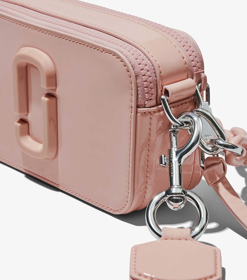 Women's Marc Jacobs Patent Leather Snapshot Crossbody Bags Pink | UAE-438051