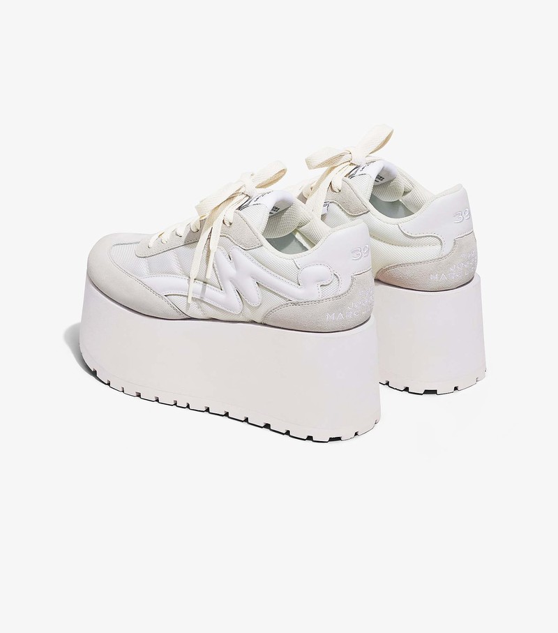 Women's Marc Jacobs Platform Jogger Sneakers White | UAE-871396