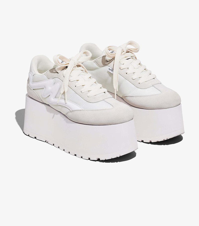 Women\'s Marc Jacobs Platform Jogger Sneakers White | UAE-871396