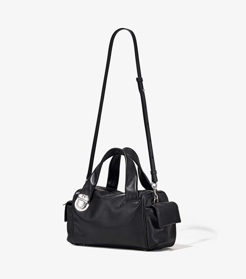 Women's Marc Jacobs Pushlock Satchel Bags Black | UAE-123785