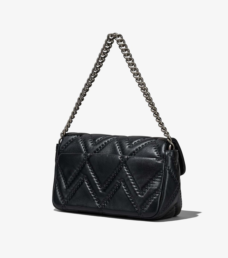 Women's Marc Jacobs Quilted Leather J Marc Large Shoulder Bags Black | UAE-325476