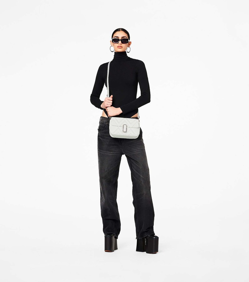 Women's Marc Jacobs Quilted Leather J Marc Crossbody Bags White | UAE-349185