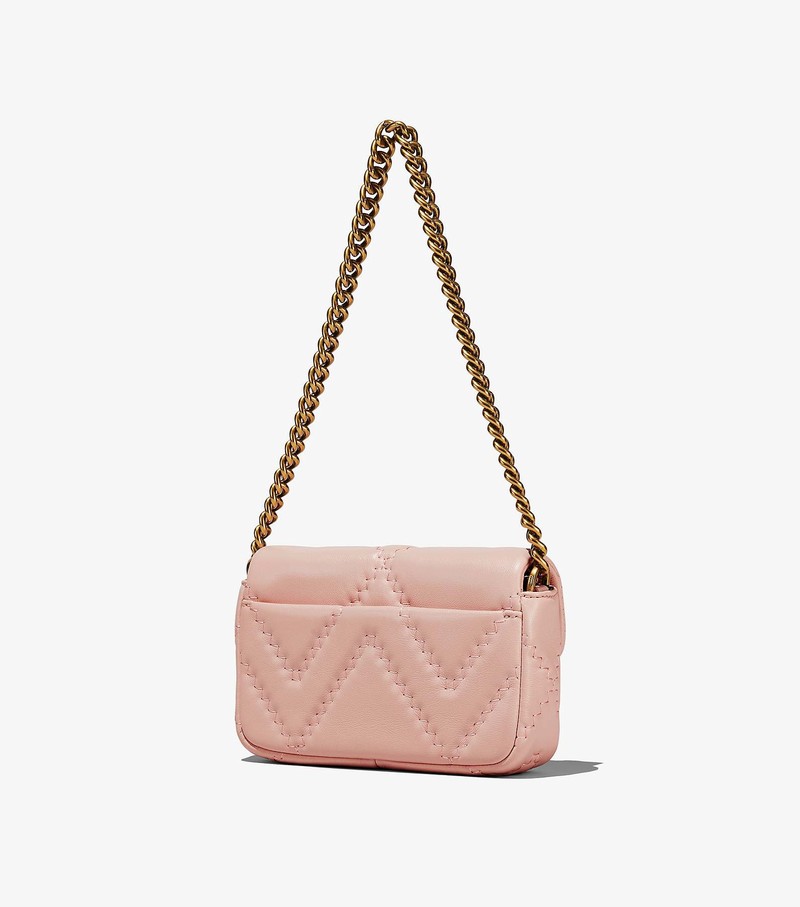 Women's Marc Jacobs Quilted Leather J Marc Mini Shoulder Bags Pink | UAE-531074