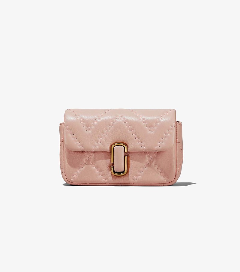 Women's Marc Jacobs Quilted Leather J Marc Mini Shoulder Bags Pink | UAE-531074