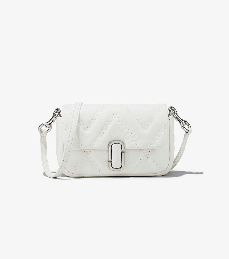 Women's Marc Jacobs Quilted Leather J Marc Mini Crossbody Bags White | UAE-567283